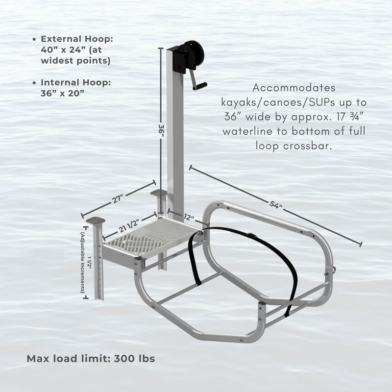 Load image into Gallery viewer, LakeEze Stow & Go with Winch (Frame + Glow Step) - Mill Finish