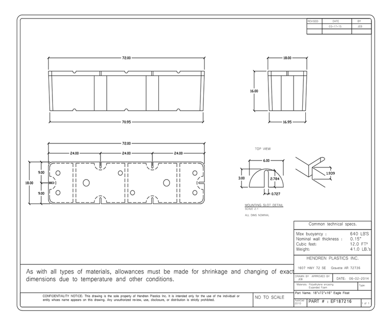 Load image into Gallery viewer, 18" x 72" x 16" Dock Float