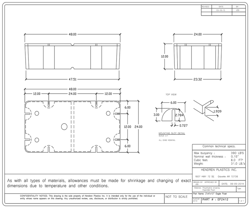 Load image into Gallery viewer, 2' x 4' x 12" Dock Float