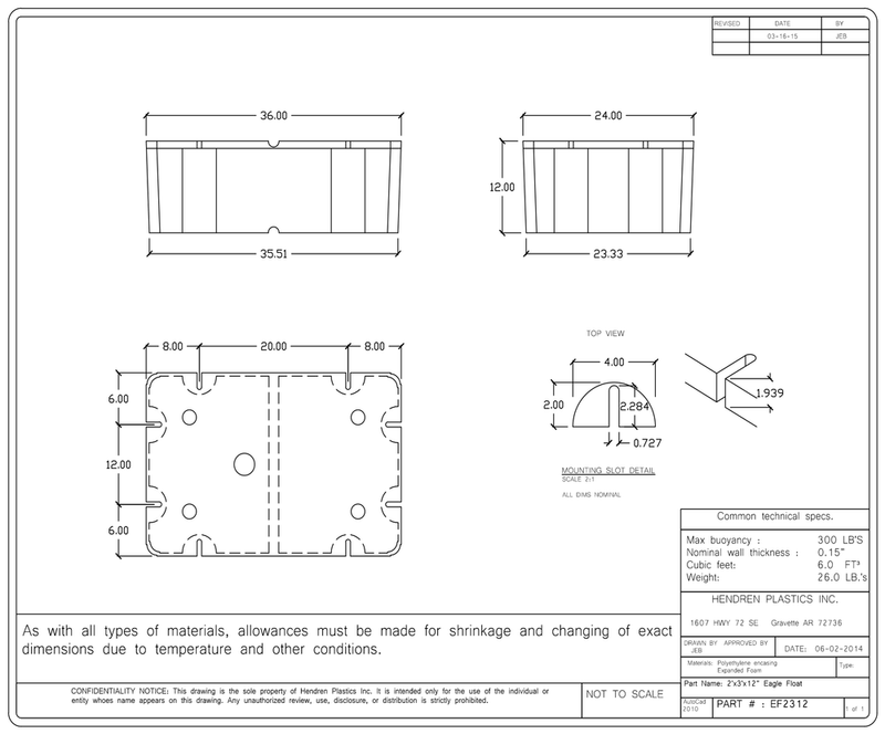 Load image into Gallery viewer, 2&#39; x 3&#39; x 12&quot; Dock Float
