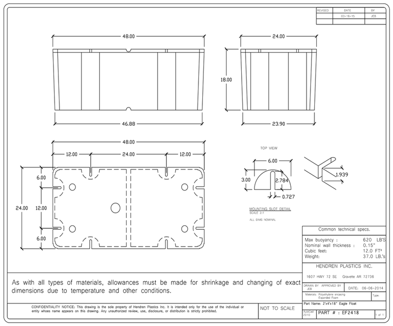 Load image into Gallery viewer, 2' x 4' x 18" Dock Float