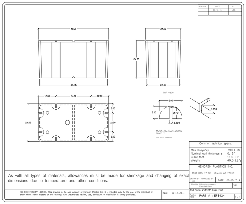 Load image into Gallery viewer, 2&#39; x 4&#39; x 24&quot;  Dock Float
