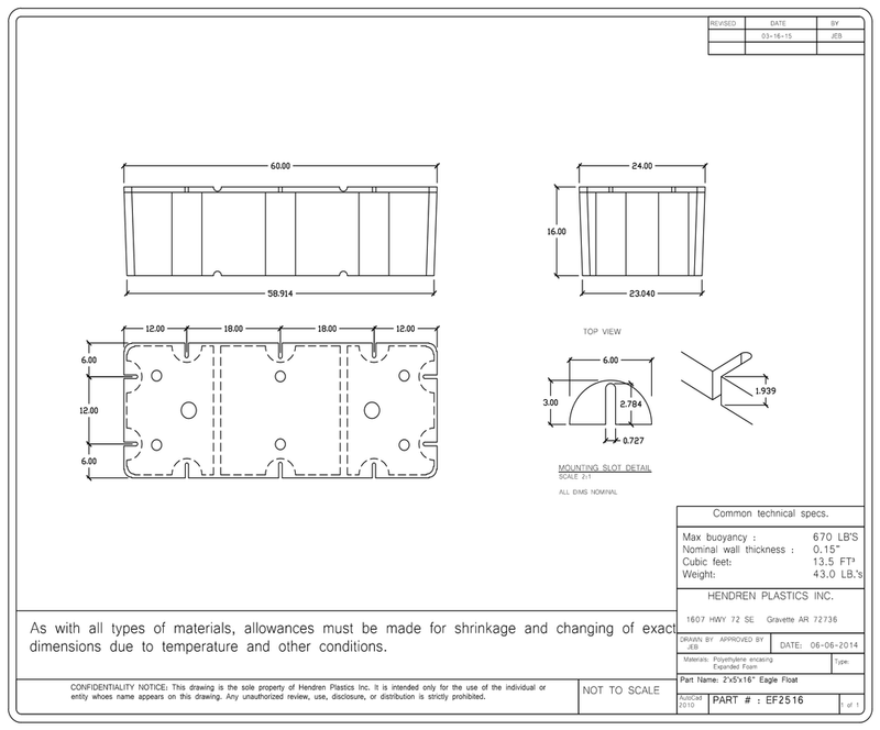 Load image into Gallery viewer, 2&#39; x 5&#39; x 16&quot; Dock Float
