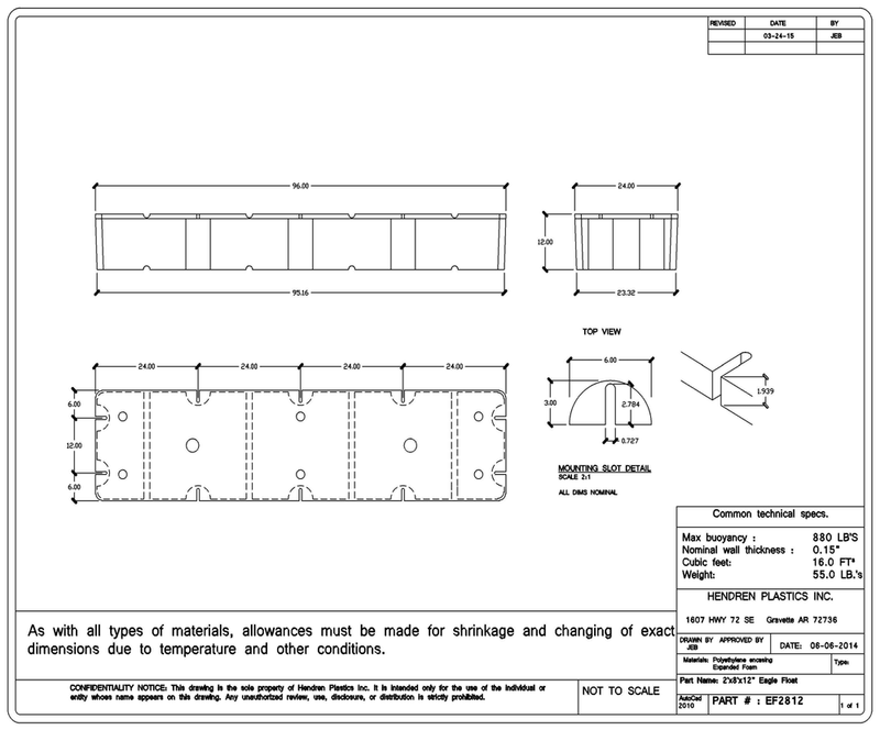 Load image into Gallery viewer, 2' x 8' x 12" Dock Float