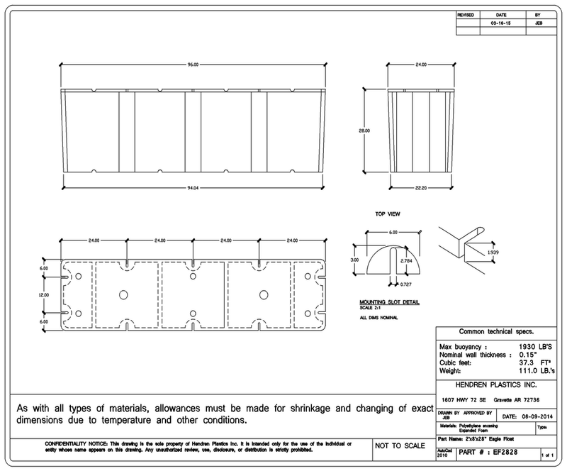 Load image into Gallery viewer, 2&#39; x 8&#39; x 28&quot; Dock Float
