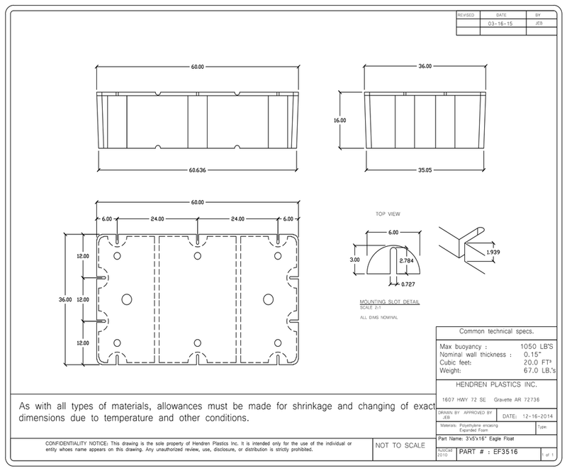Load image into Gallery viewer, 3' x 5' x 16" Dock Float