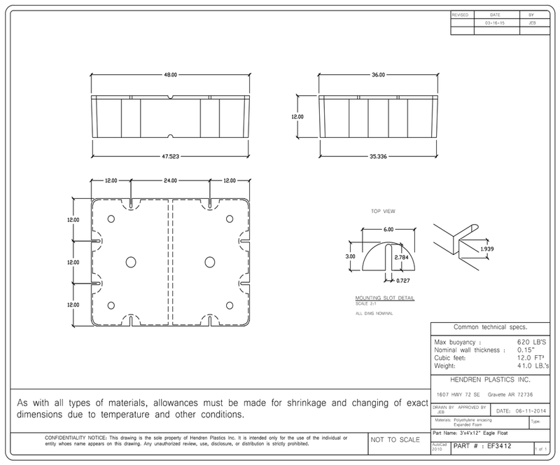 Load image into Gallery viewer, 3' x 4' x 12" Dock Float