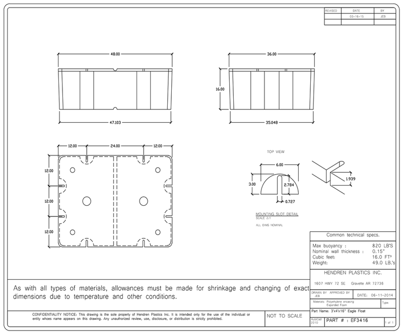 Load image into Gallery viewer, 3&#39; x 4&#39; x 16&quot; Dock Float
