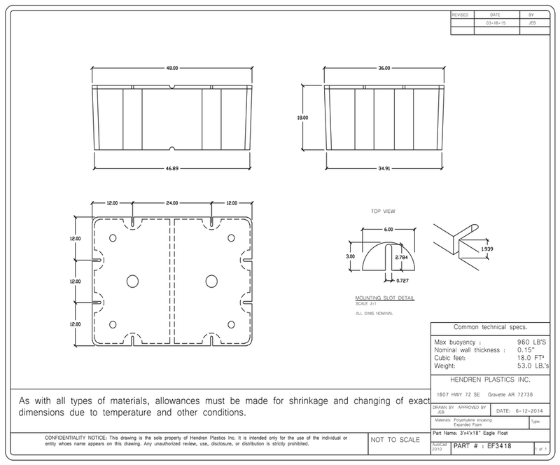 Load image into Gallery viewer, 3&#39; x 4&#39; x 18&quot; Dock Float
