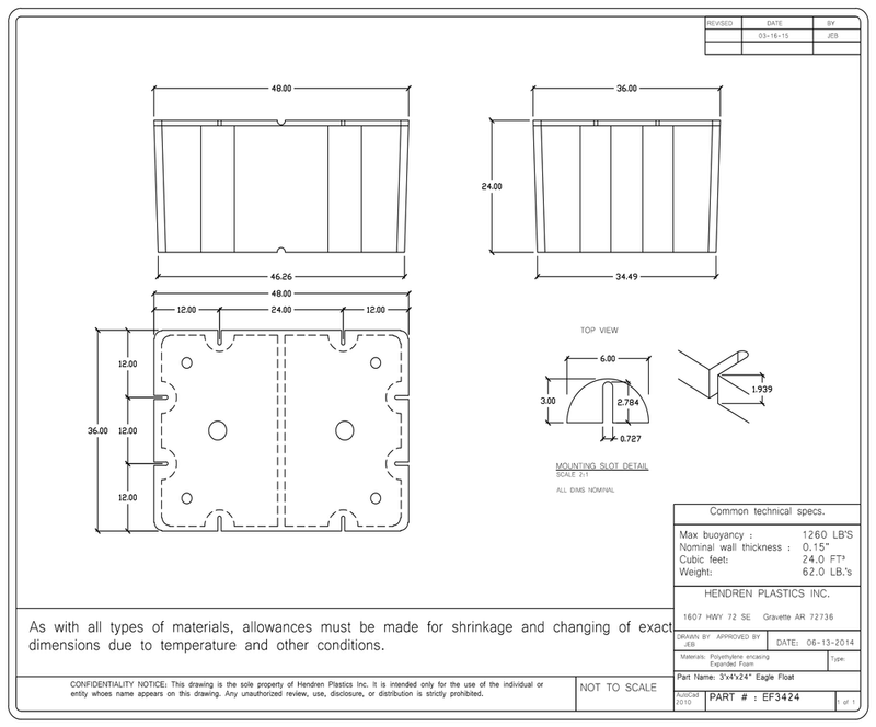 Load image into Gallery viewer, 3&#39; x 4&#39; x 24&quot; Dock Float
