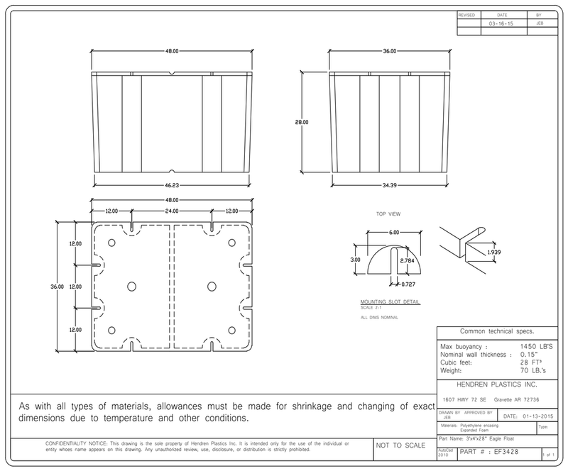 Load image into Gallery viewer, 3&#39; x 4&#39; x 28&quot; Dock Float
