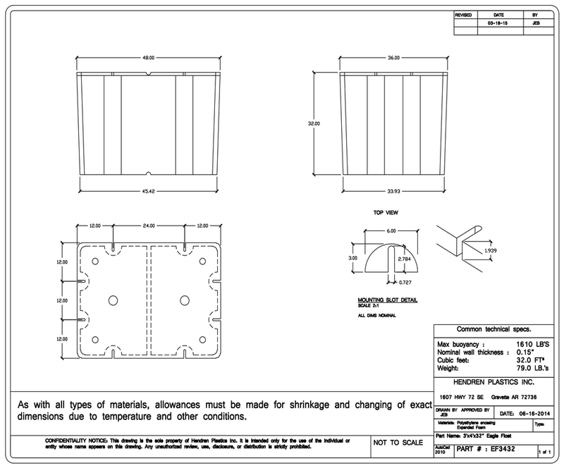 Load image into Gallery viewer, 3&#39; x 4&#39; x 32&quot;  Dock Float
