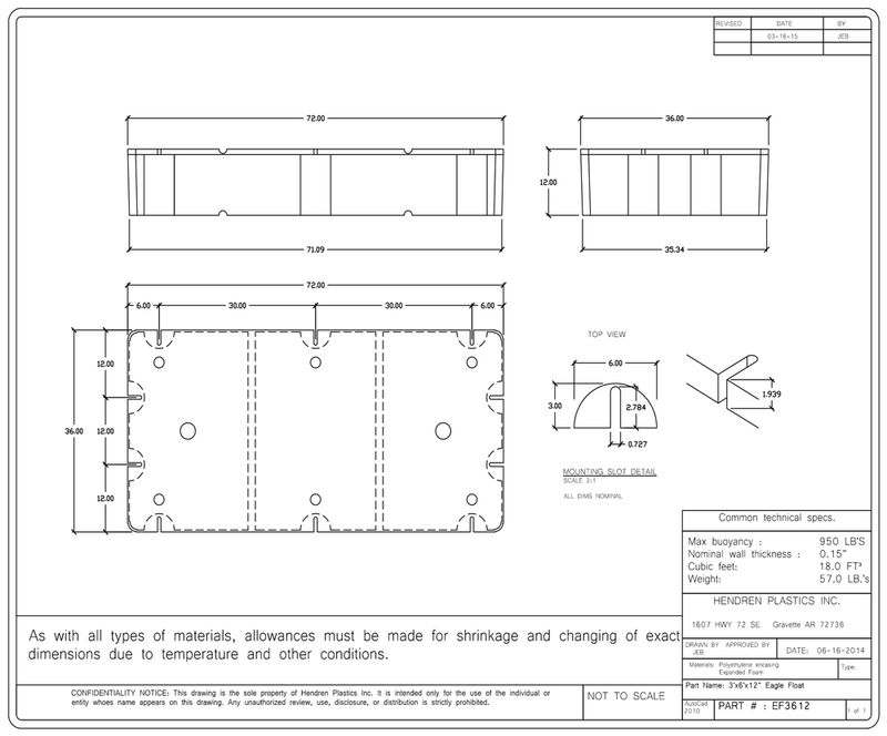 Load image into Gallery viewer, 3' x 6' x 12" Dock Float