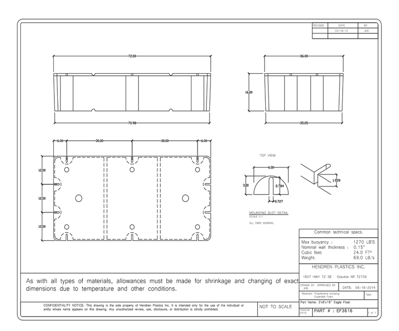 Load image into Gallery viewer, 3' x 6' x 16" Dock Float