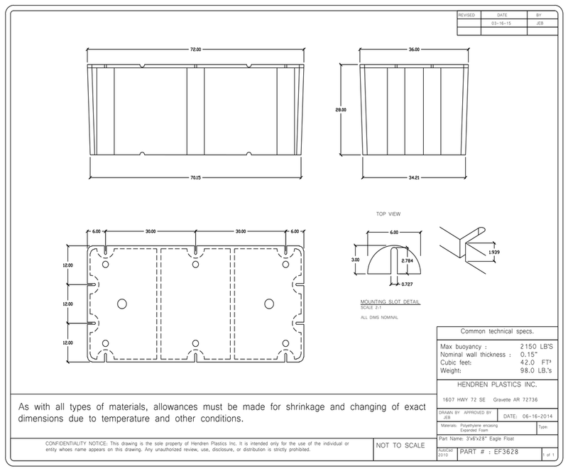 Load image into Gallery viewer, 3' x 6' x 28" Dock Float