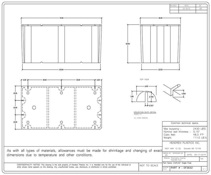 Load image into Gallery viewer, 3' x 6' x 32" Dock Float