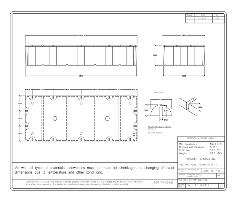 Load image into Gallery viewer, 3' x 8' x 16" Dock Float