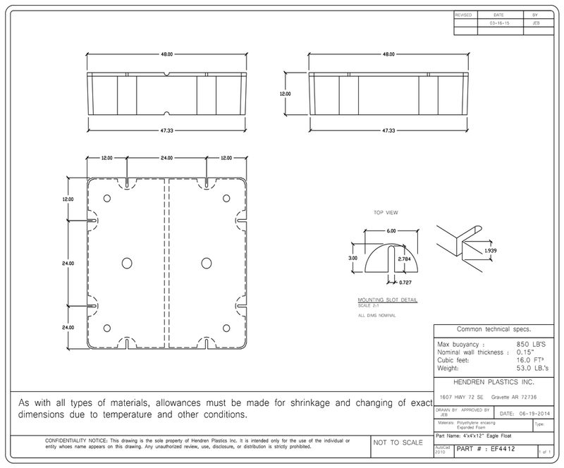 Load image into Gallery viewer, 4' x 4' x 12" Dock Float
