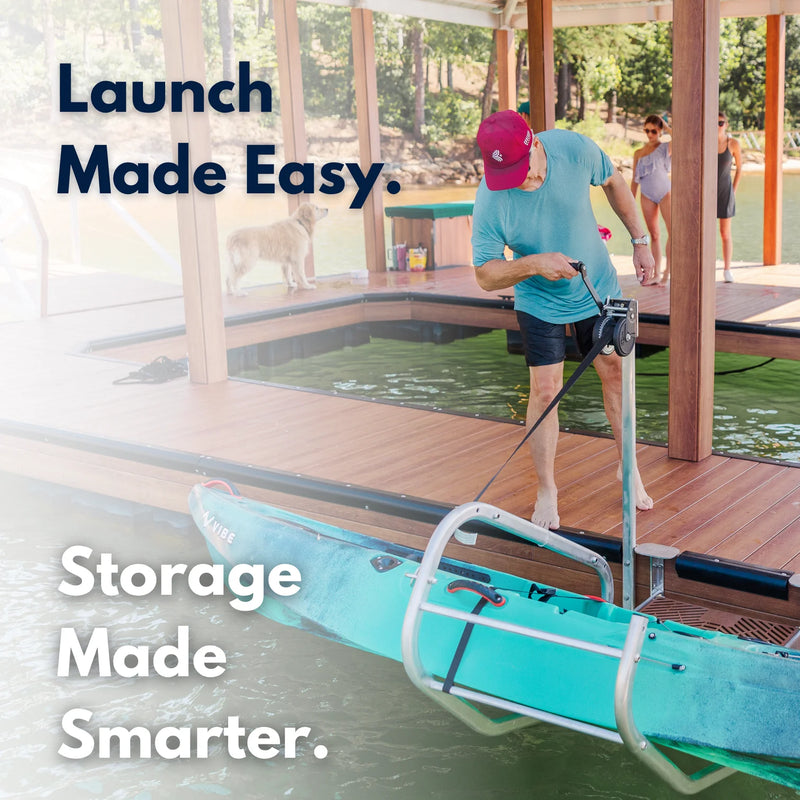 Load image into Gallery viewer, LakeEze Stow &amp; Go with Winch (Frame + Glow Step) - Mill Finish
