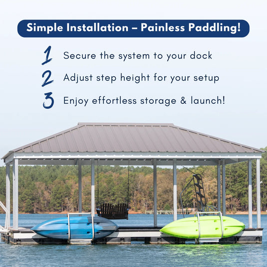 LakeEze Stow & Go with Winch (Frame + Glow Step) - Mill Finish