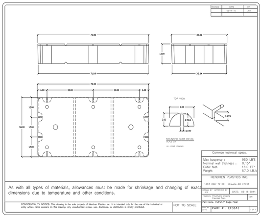 3' x 6' x 12" Dock Float