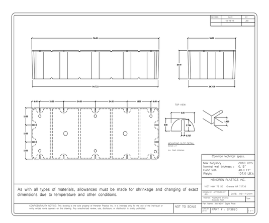 3' x 8' x 20" Dock Float