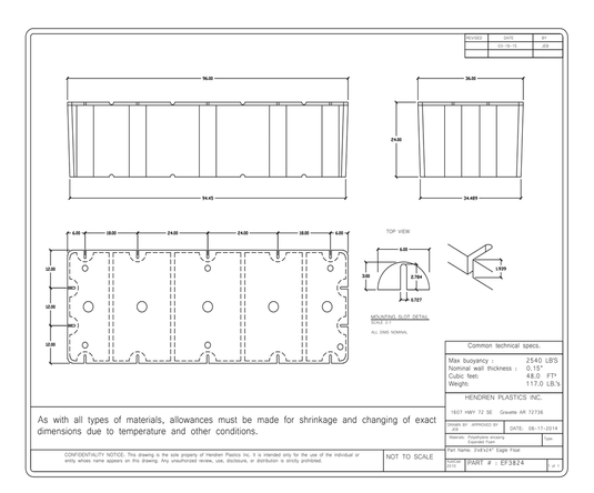 3' x 8' x 24" Dock Float