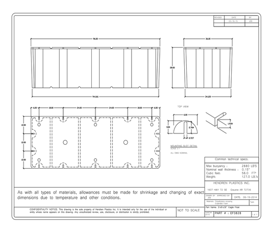 3' x 8' x 28" Dock Float