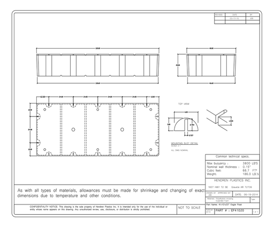 4' x 10' x 20