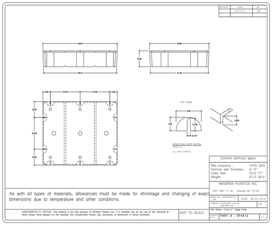 4' x 5' x12" Dock Float