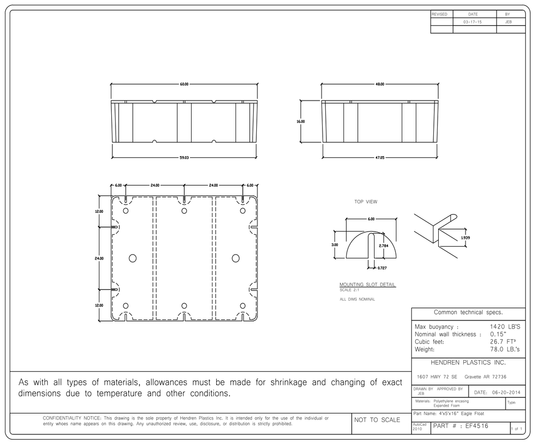 4' x 5' x 16" Dock Float