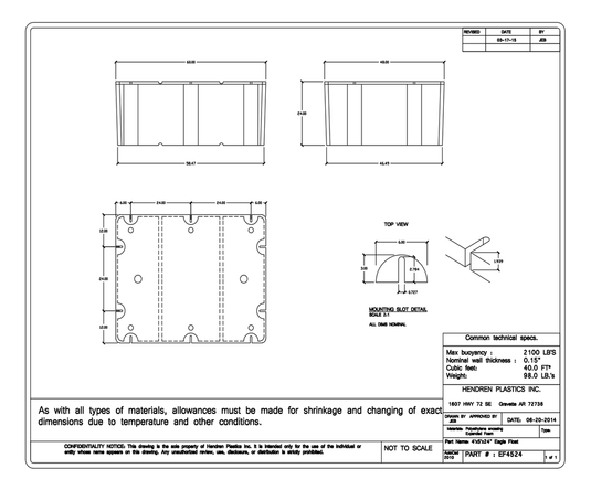 4' x 5' x 24" Dock Float