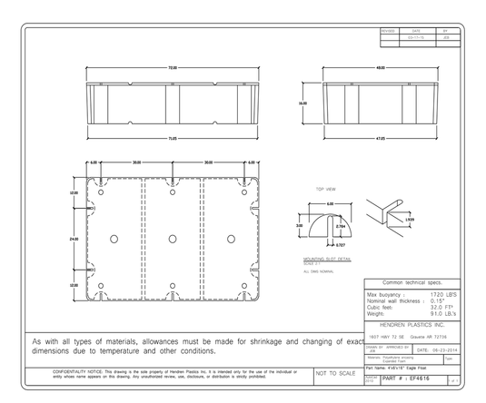 4' x 6' x 16" Dock Float