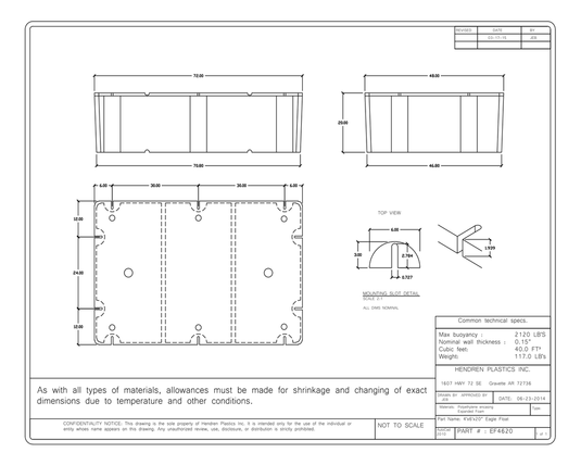 4' x 6' x 20" Dock Float