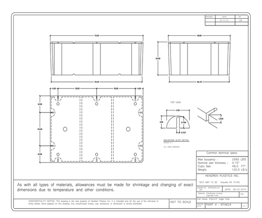 4' x 6' x 24" Dock Float