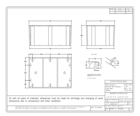 4' x 6' x 32" Dock Float