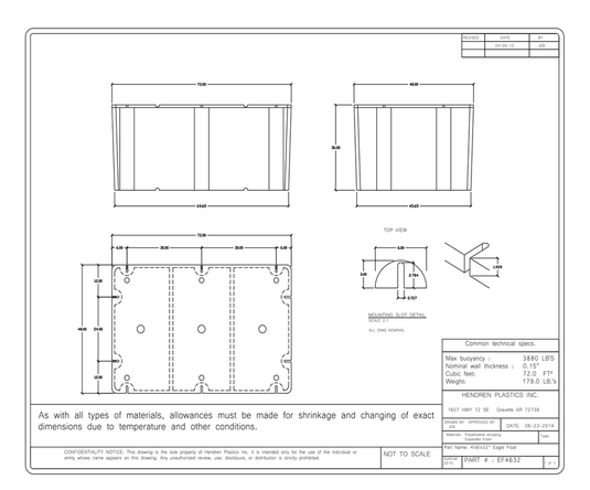 4' x 6' x 36" Dock Float