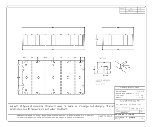 4' x 8 x 16" Dock Float